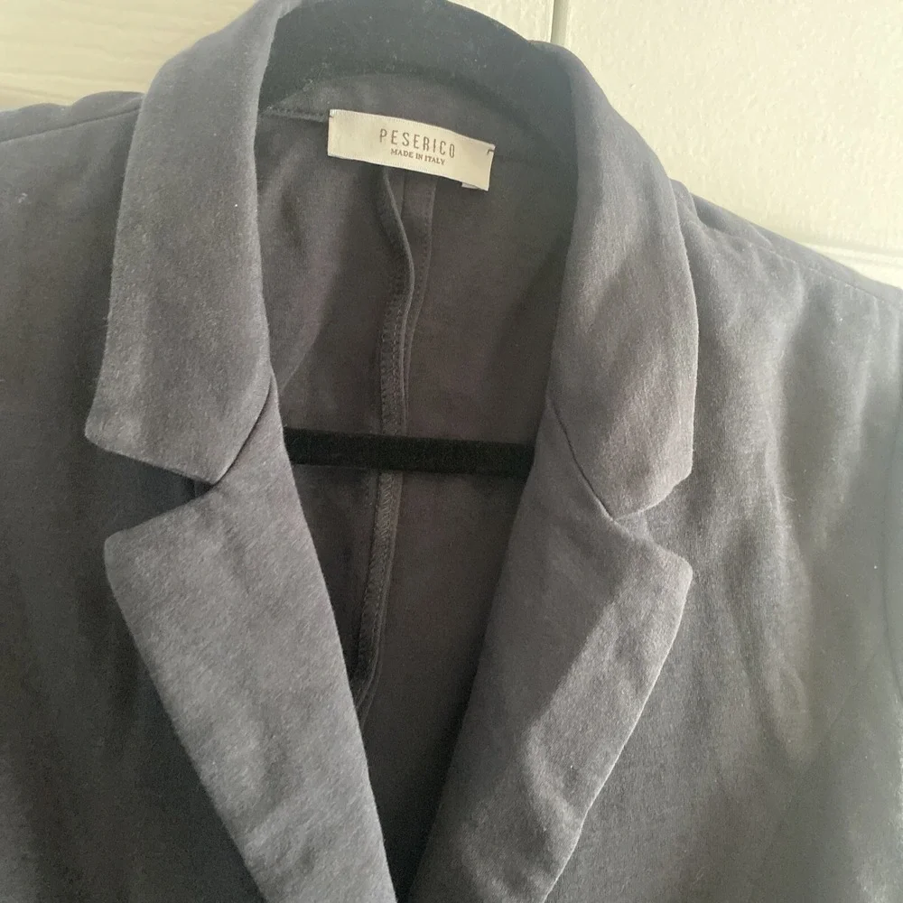 Peserico‎ Blazer Womens Size 8 Navy Blue Cotton Blend Made in Italy Luxury